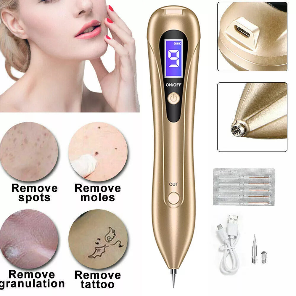 LCD Laser Pen Skin Tag Freckle Wart Mole Remove Pen Dark Spot Tattoo Removal US