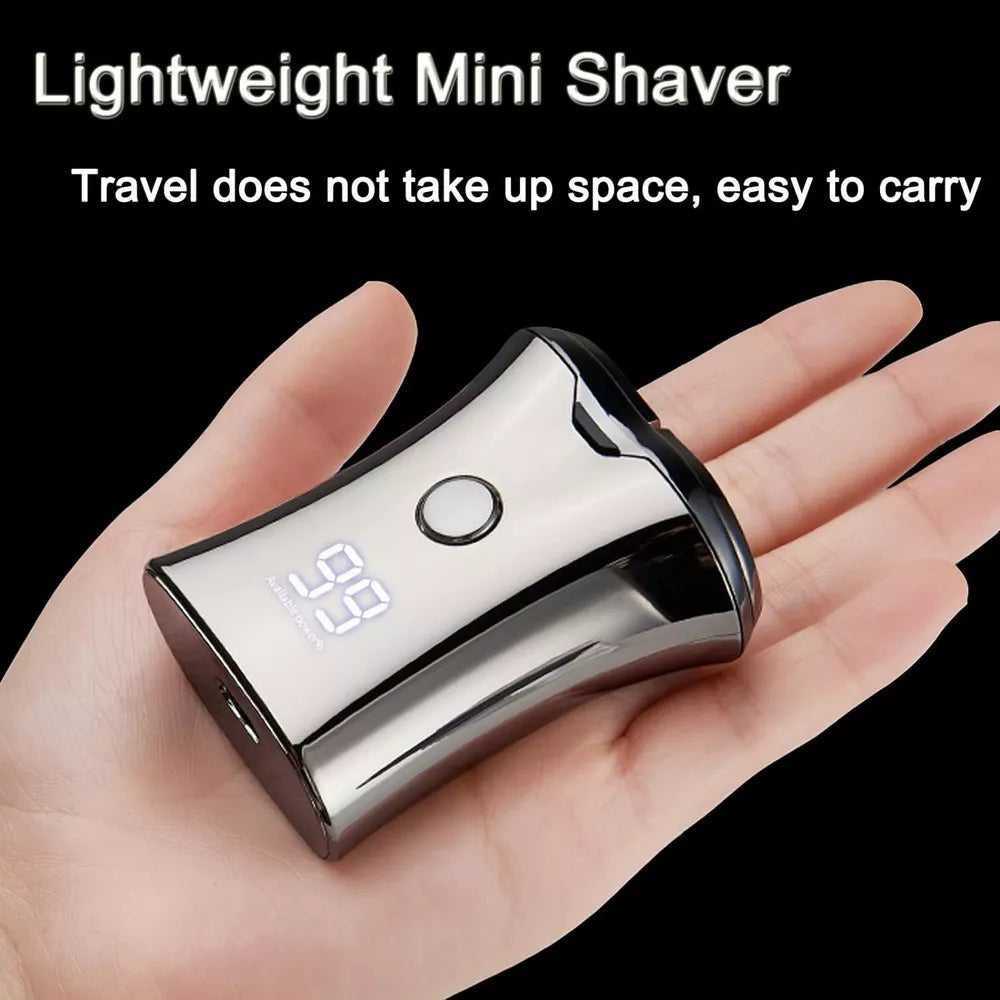 Travel Shaver - Rechargeable Cordless Shaving Face - Wet & Dry Rotary Shave