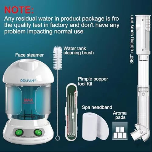 Facial Steamer - Nano Ionic Face Steamer with Extendable 360° Rotating Blue