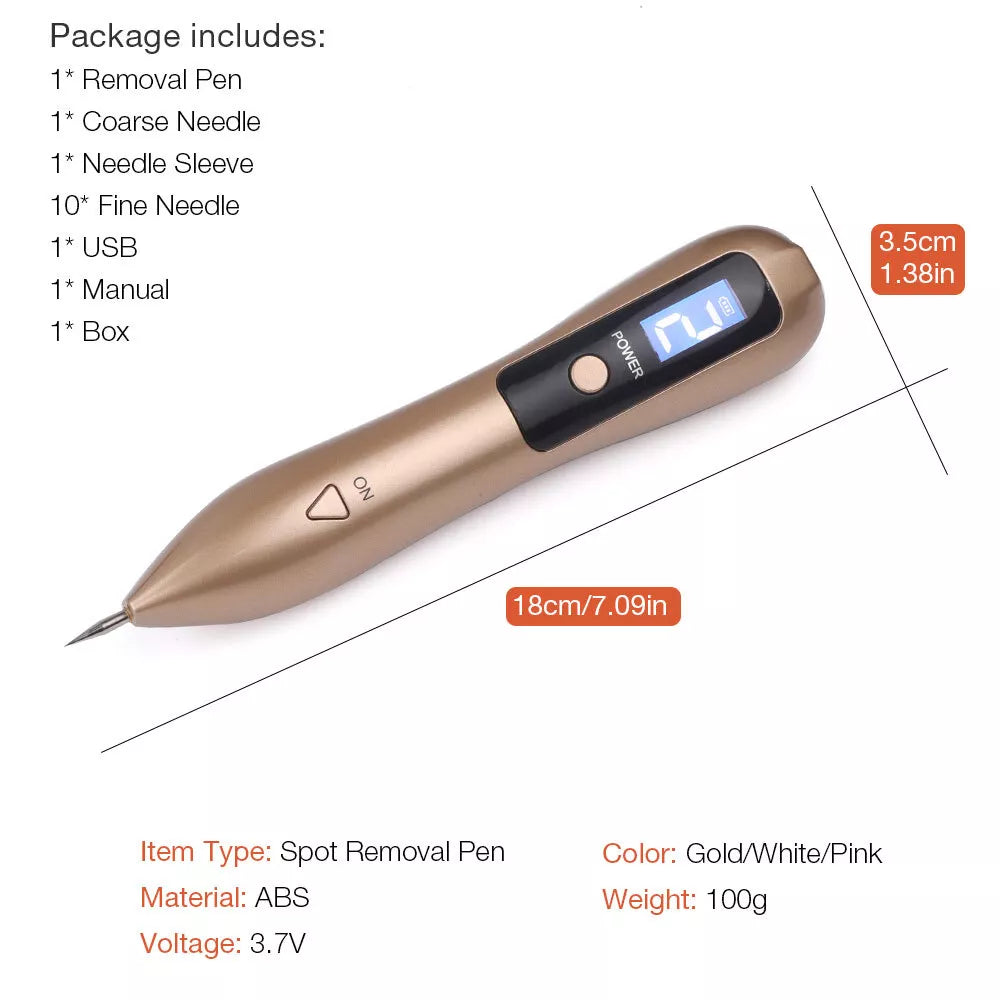 LCD Laser Pen Skin Tag Freckle Wart Mole Remove Pen Dark Spot Tattoo Removal US
