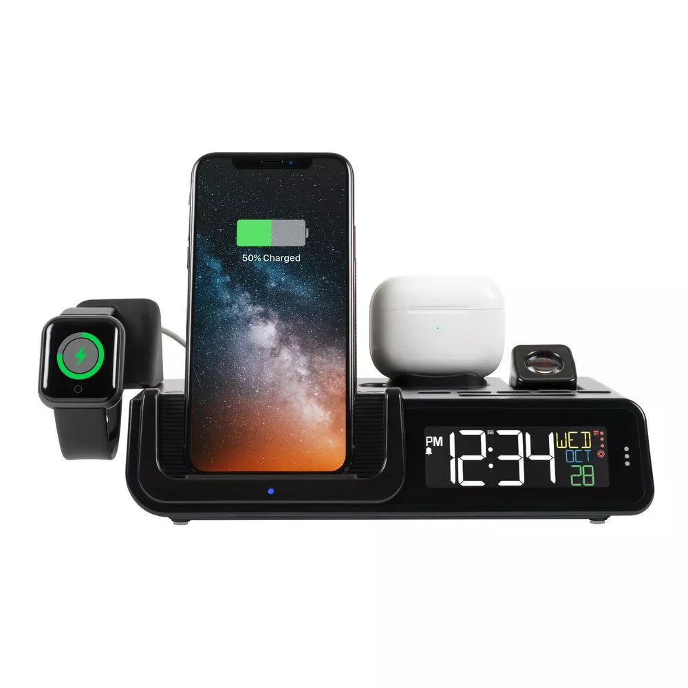 C75709 La Crosse Technology Wattz 2.0 Wireless Charging Projection Alarm Clock