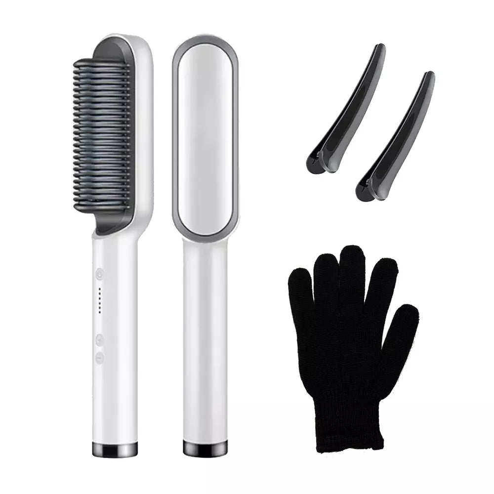 Hair Straightener Comb Matte Black, Hair Straightener Brush Straightening Comb