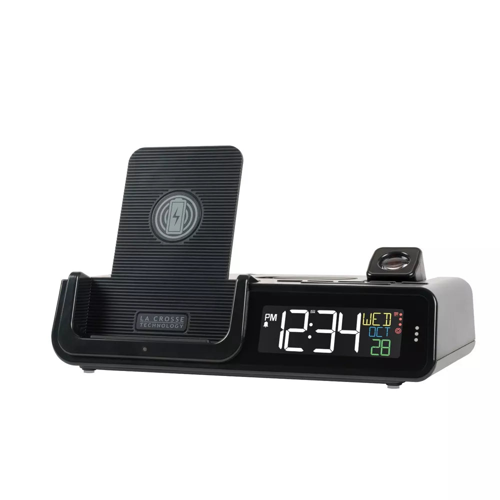 C75709 La Crosse Technology Wattz 2.0 Wireless Charging Projection Alarm Clock
