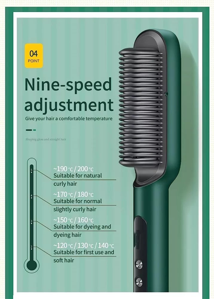 Hair Straightener Comb Matte Black, Hair Straightener Brush Straightening Comb