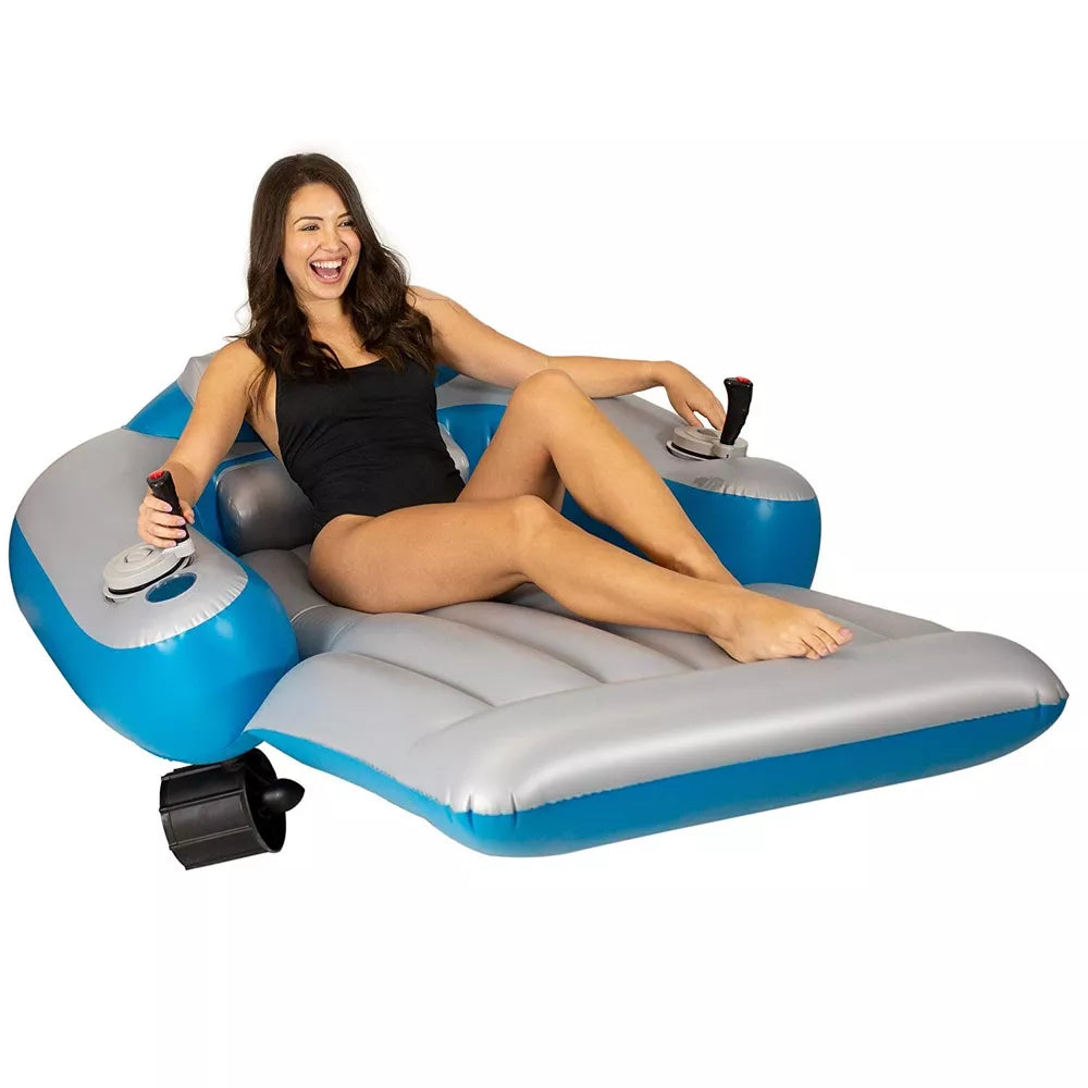 Splash Runner Motorized Inflatable Lounger Pool/Lake Chair Float Lounge w/ motor