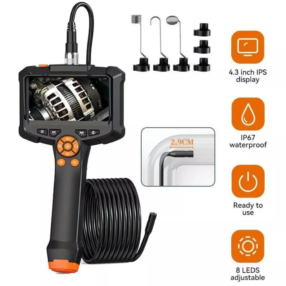 Endoscope Inspection Camera 4.3 Inch Screen Industrial Waterproof 33Ft Snake