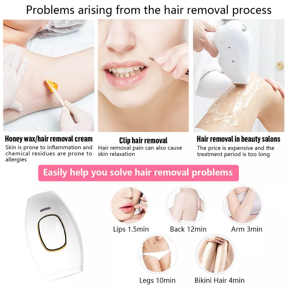 IPL Hair Removal Laser Permanent Body epilator Painless Device 990,000 Flashes