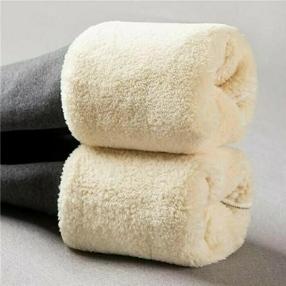 Super Thick Slim Plus Velvet Warm Leggings Women's High Waist Black Winter New