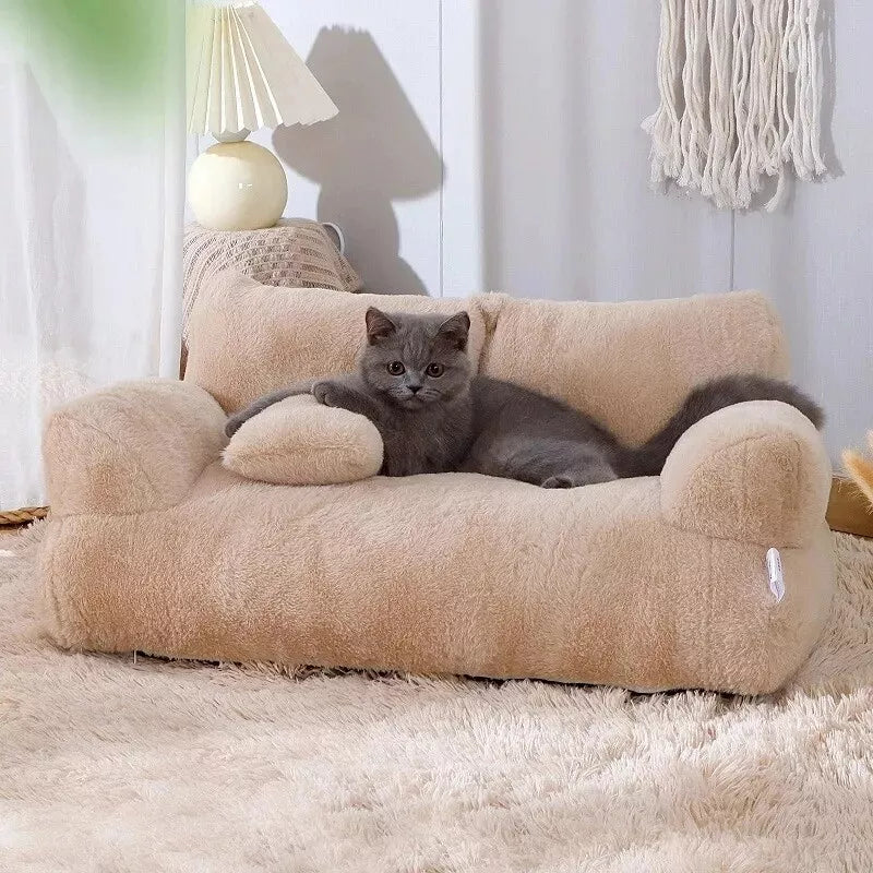 Luxury Cat Bed Sofa Winter Warm Plush Cat Nest Pet Bed for Small Medium Dogs