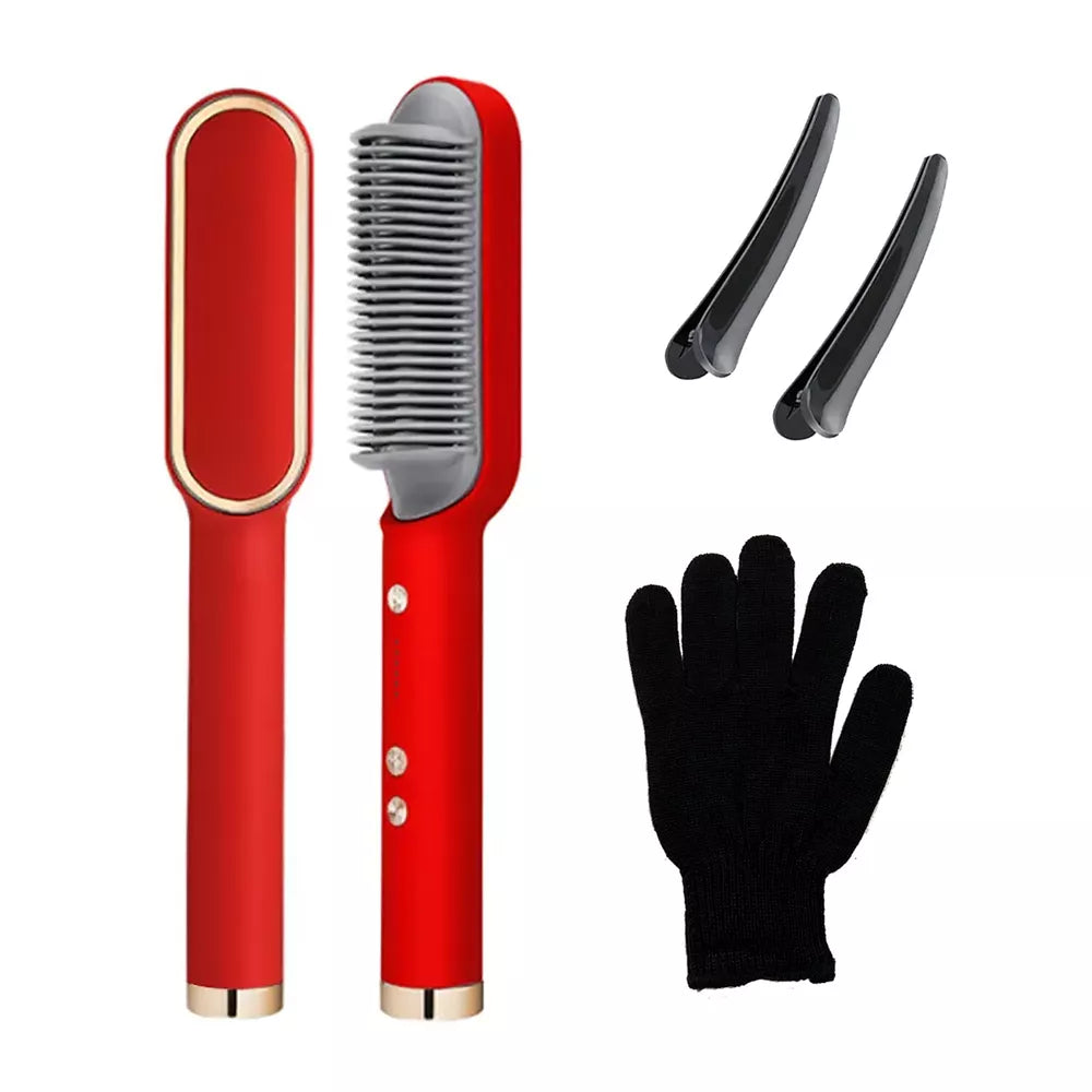Hair Straightener Comb Matte Black, Hair Straightener Brush Straightening Comb