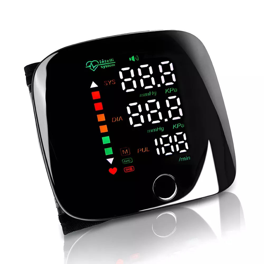 Digital Wrist Blood Pressure Monitor Automatic BP Cuff LCD Heart Rate Machine