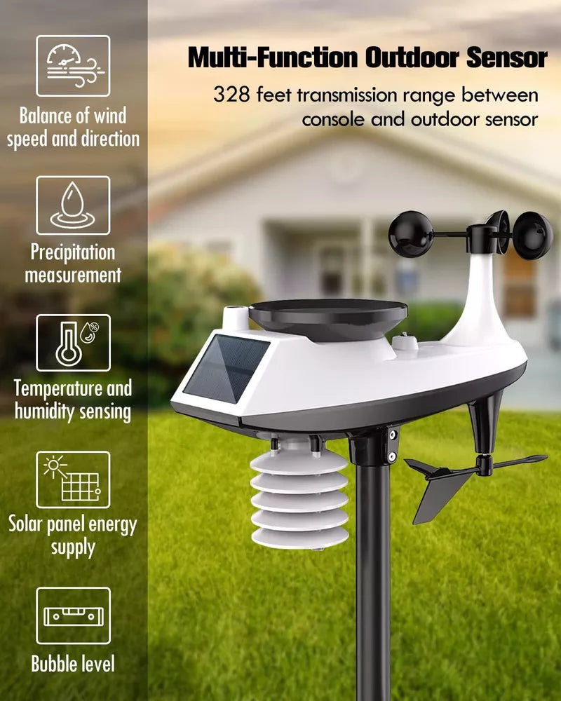 Wireless Weather Station Temperature Humidity Remote Monitor System Outdoor C7F7