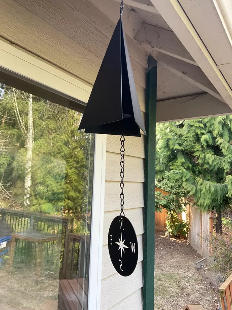 3 Tone Wind Chime Compass design Bell Wind Catcher Garden Barn Decor Gift