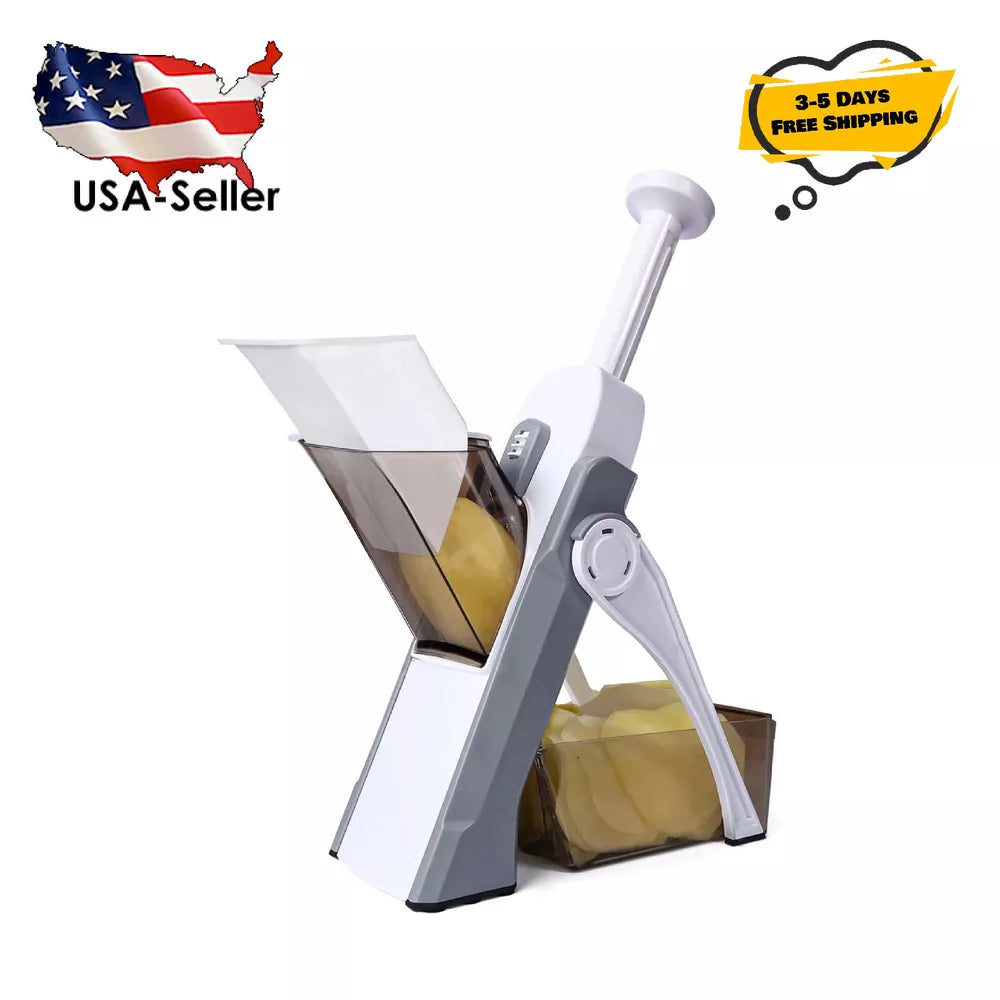 Safe Mandoline Slicer 5 in 1 Vegetable Chopper Food Potato Cutter Adjustable