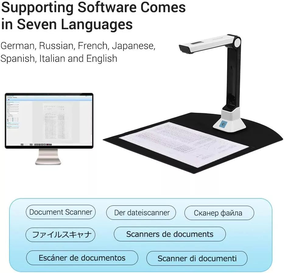 Document Camera for Teachers, 8MP High Definition USB Portable Scanner with Real