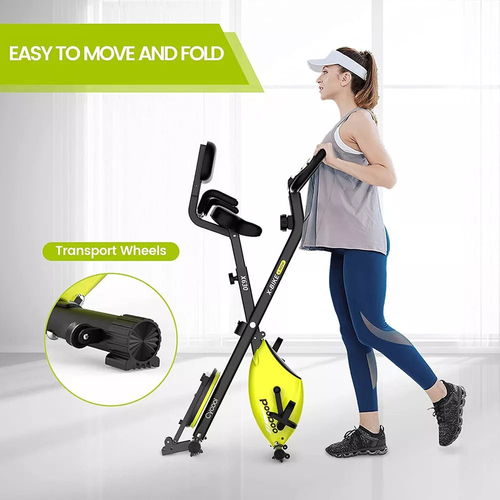 Indoor Exercise Bike Foldable Stationary Bike 3 in 1 Upright Cycling Bike X-bike