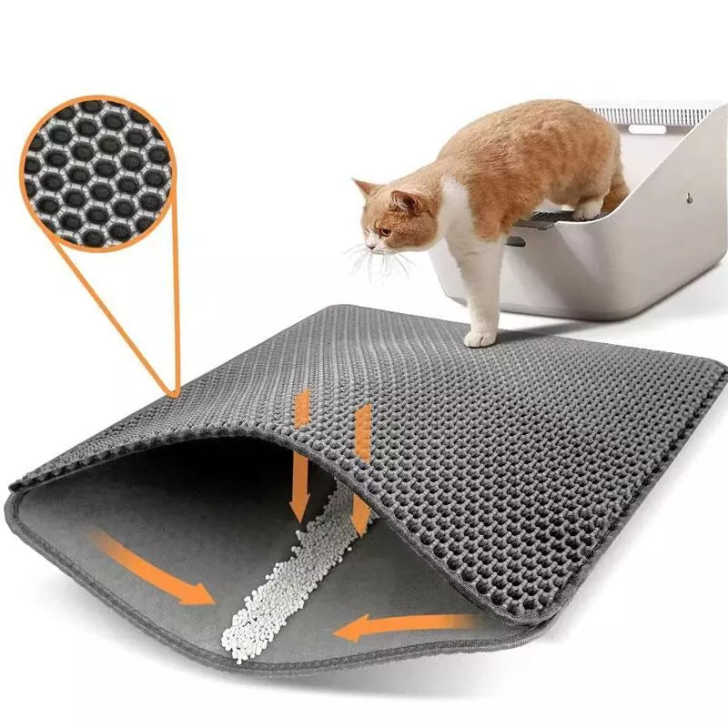 Pet Cat Litter Mat Waterproof Double Layer Litter Trapping Pet Litter Box Mat