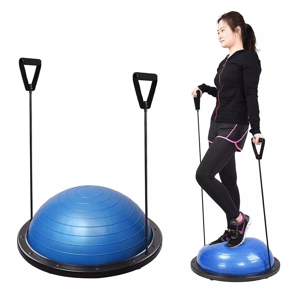 Yoga Ball Trainer Exercise Ball Balance w/Resistance Bands & Foot Pump Fitness