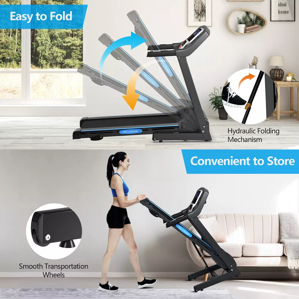 2.25HP Folding Electric Treadmill Motorized Power Running Machine Fitness