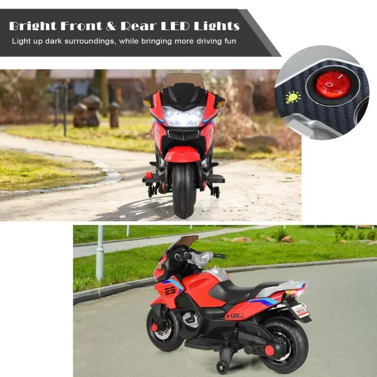 12V Kids Ride On Motorcycle Outdoor Electric Toddler wheels Training Motor Bike