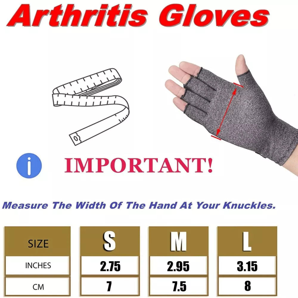 Copper Compression Gloves Arthritis Carpal Tunnel Warm Hand Support Pain Relief