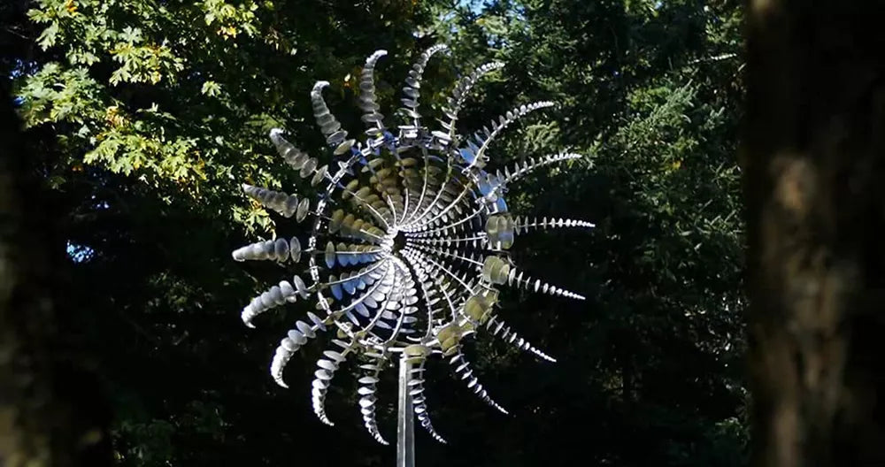 Wind Powered Kinetic Sculpture Unique And Magical Metal Windmill Spinner Garden