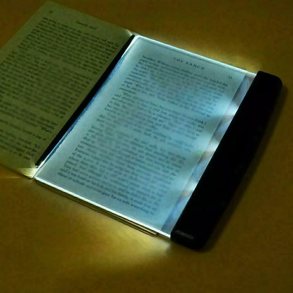 1* Creative LED Book Light Reading Night Flat Plate Lamps Portable Travel