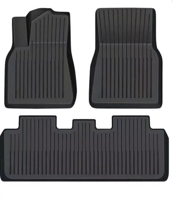 No Logo 3D Maxpider For 2021-2024 Tesla Model Y All Weather Floor Mat Set Black