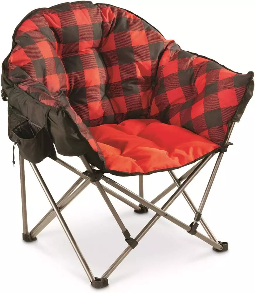 Oversized Padded Camping Chair Portable Folding 500 Lb Capacity Storage Bag