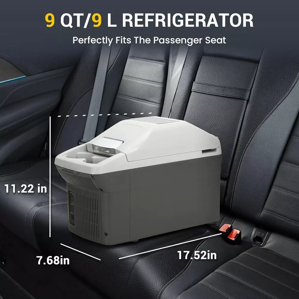 12V Car Refrigerator Cooler/Warmer 8 Quart (9L) 40℉~140℉,12 Volt DC &110V AC, El