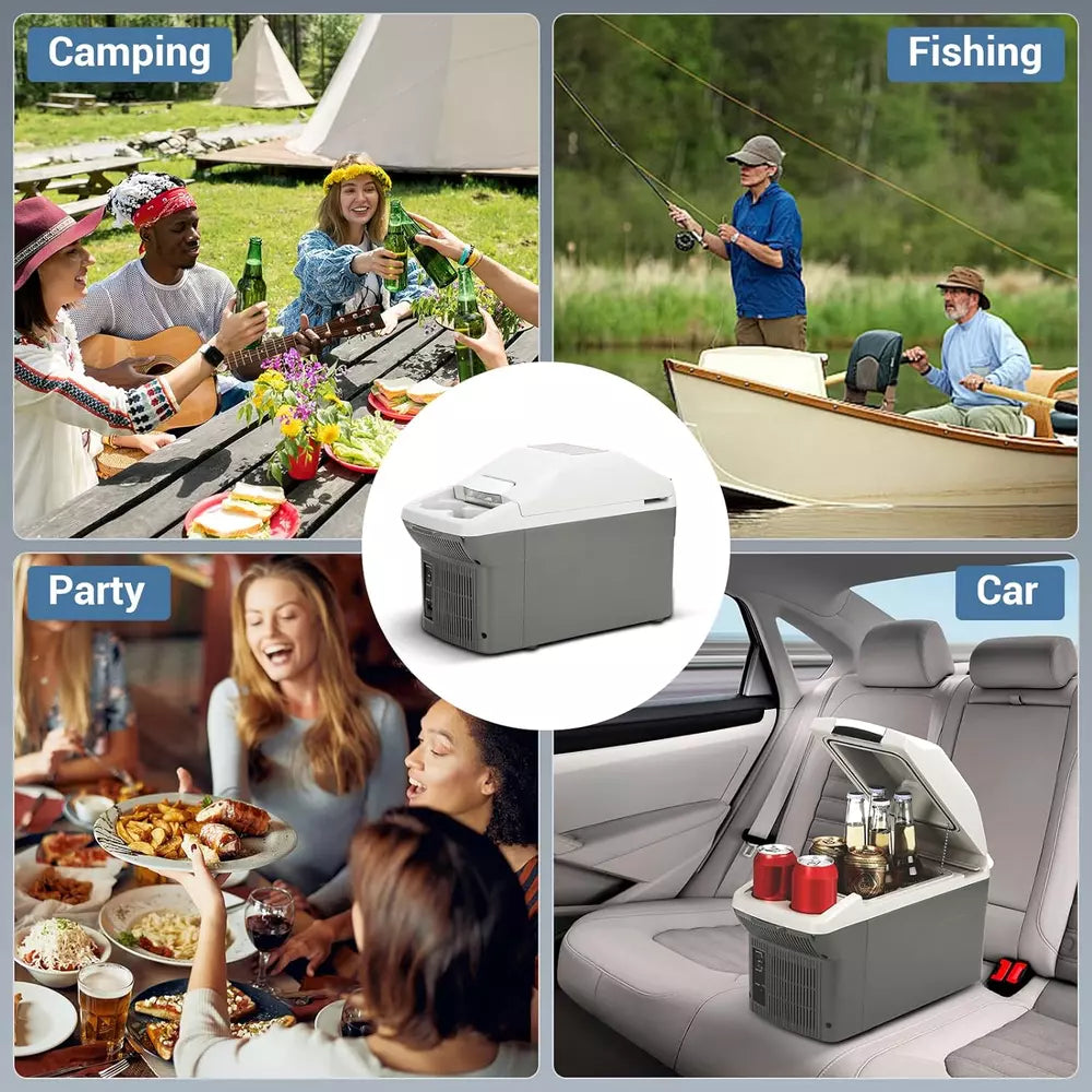 12V Car Refrigerator Cooler/Warmer 8 Quart (9L) 40℉~140℉,12 Volt DC &110V AC, El