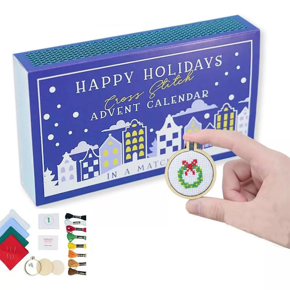 Christmas Cross Stitch Advent Calendar Countdown Advent Calendar Embroidery Kit~