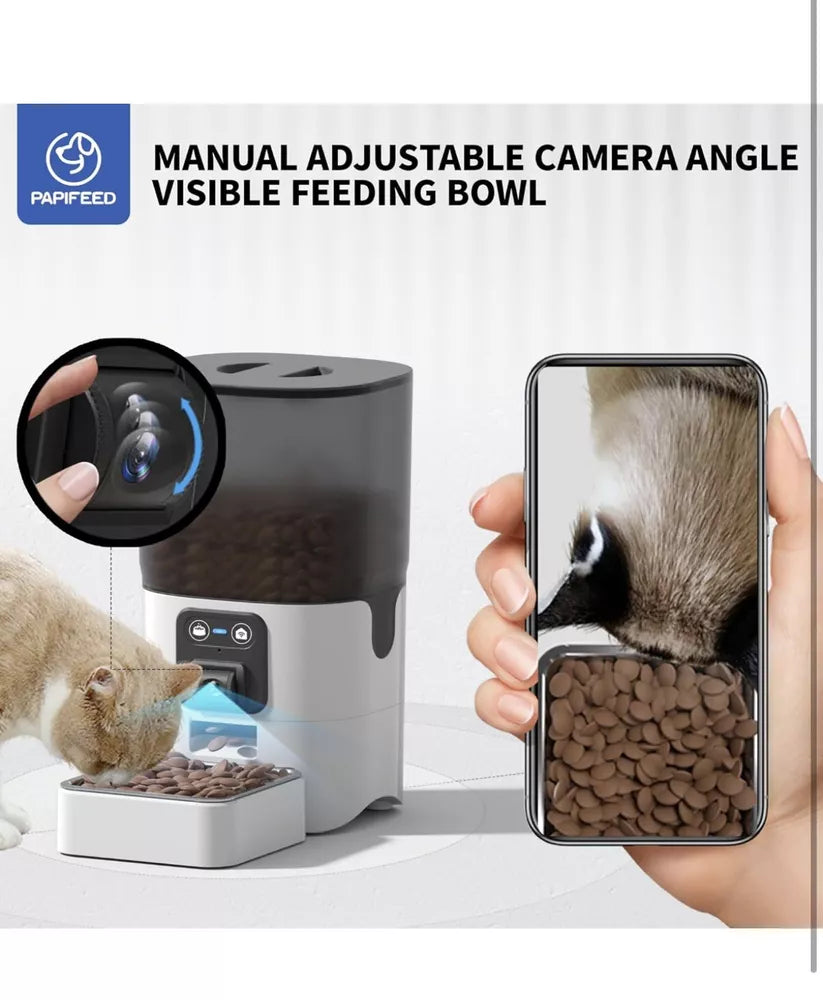 Automatic Cat Feeder with Manual Camera2.4G WiFi Auto Pet Feeder with VideoAu...