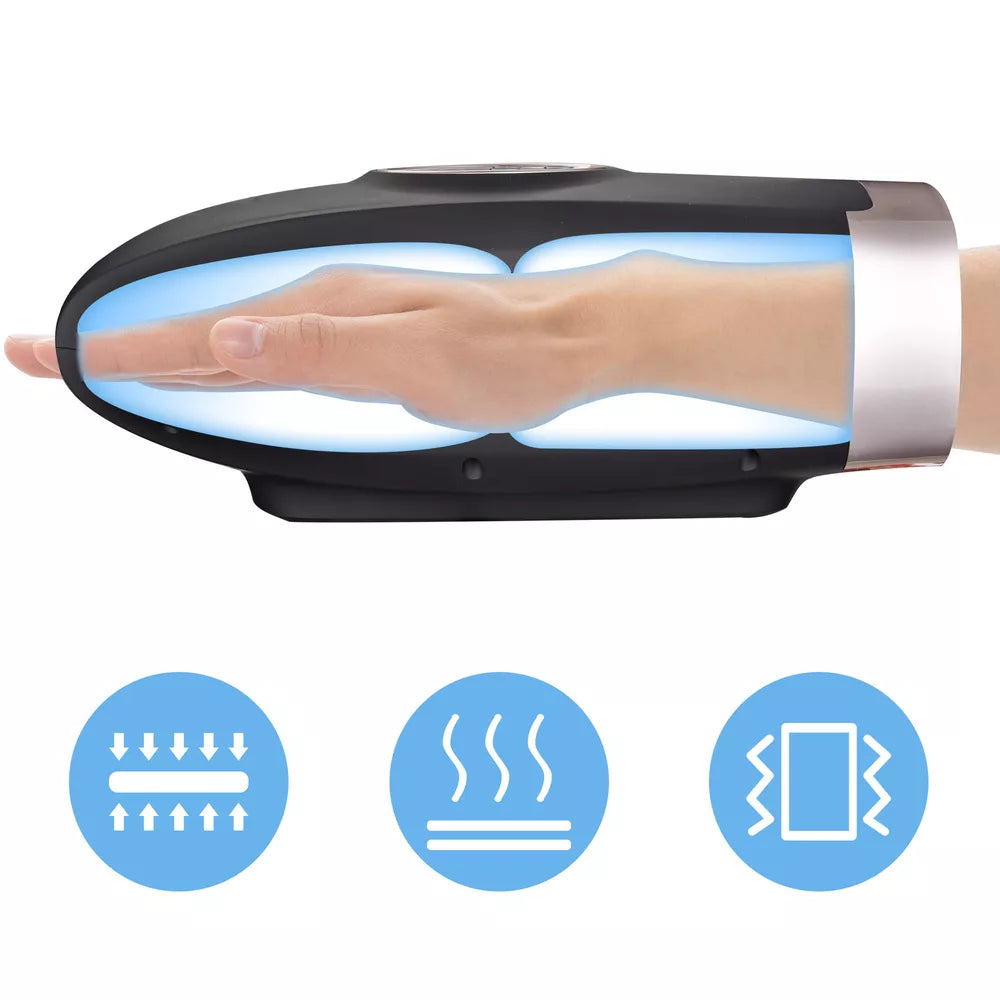 Cordless Electric Hand Massager 6Level Therapy Machine Pressure Pain Relief Heat