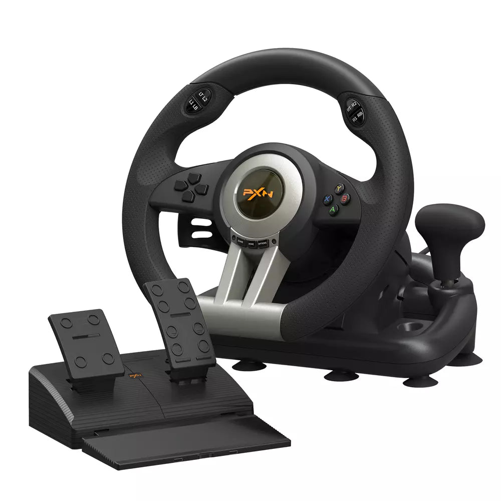 PXN V3 Pro Sim Steering Wheel Gaming Pedals For Xbox PC PS3 PS4 Switch Black New