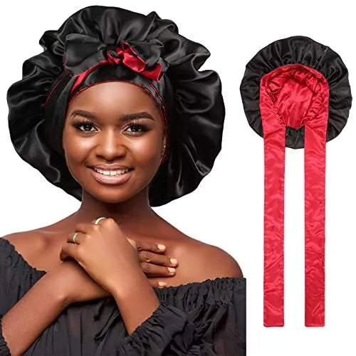 Satin Bonnet Silk Hair Bonnets for Black Women Curly Hair Wrap for Sleeping Cap