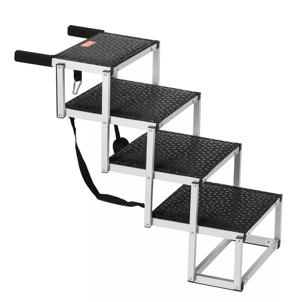 VEVOR Dog Stair for Cars 4-step Folding Dog Steps Aluminum Loads up to 150 lbs