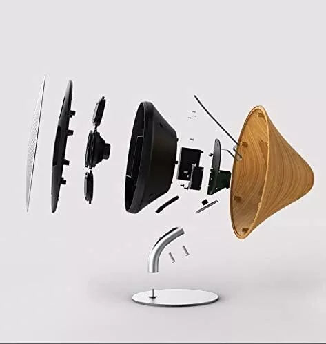 2 Channel Wireless Bluetooth Gramophone Wood Speaker with Touch Surface