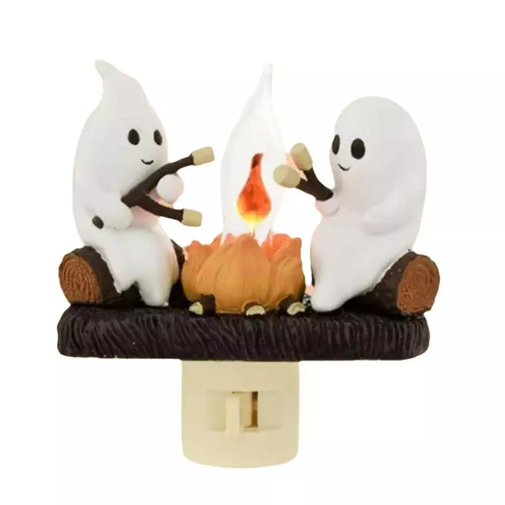 1PCS Ghost Campfire Flickering Nightlight Fire Marshmallow Night Light Halloween