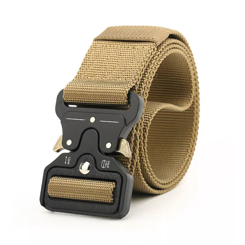 Mens Military Tactical Belt Quick Release Buckle Adjustable Army Webbing Rigger