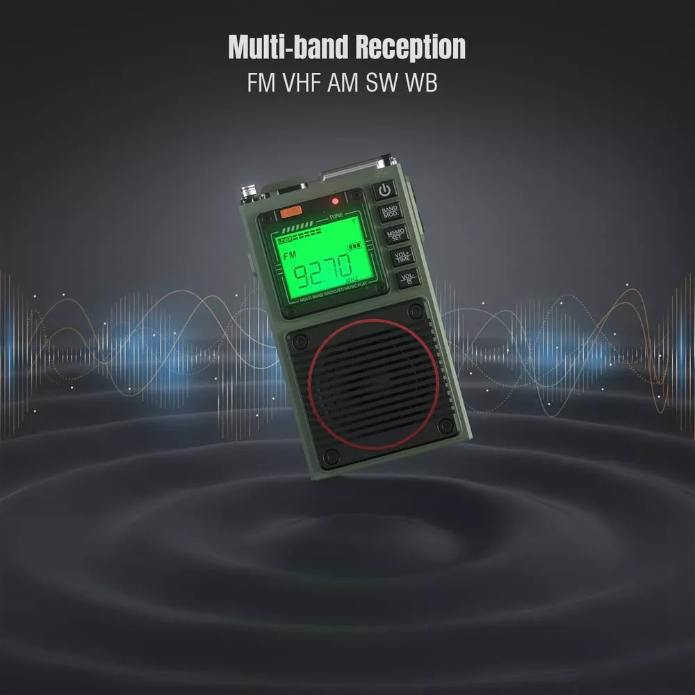 Raddy RF75A APP Control Shortwave Radio AM/FM/VHF/SW/WB Weather Radio Bluetooth