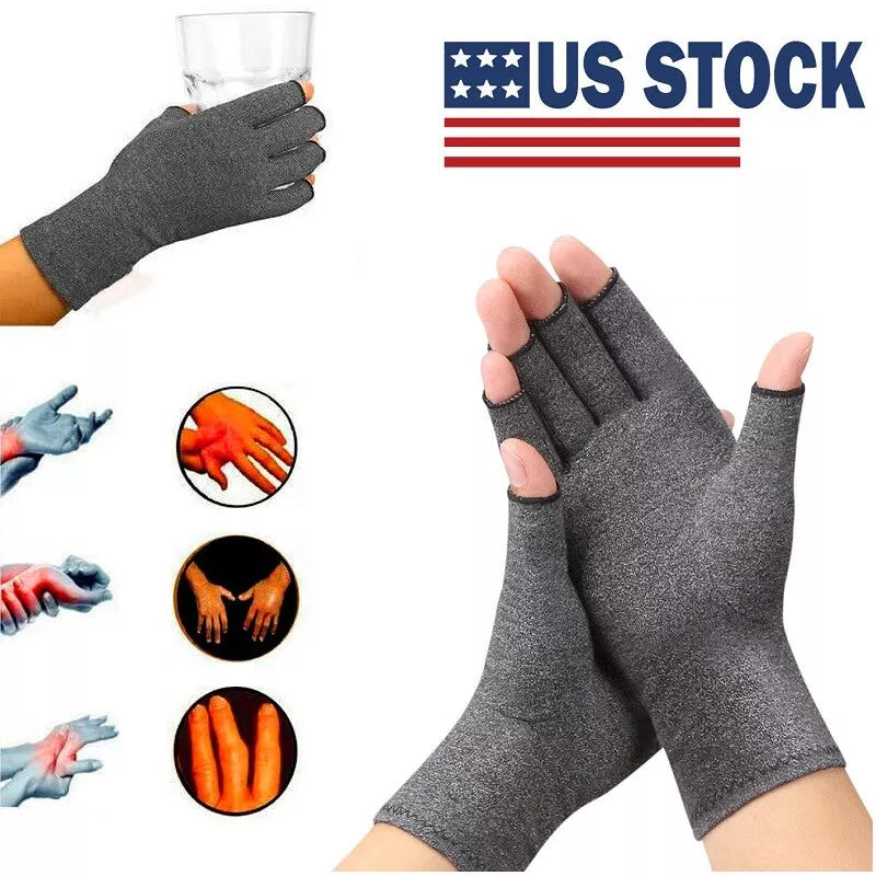 Copper Compression Gloves Arthritis Carpal Tunnel Warm Hand Support Pain Relief