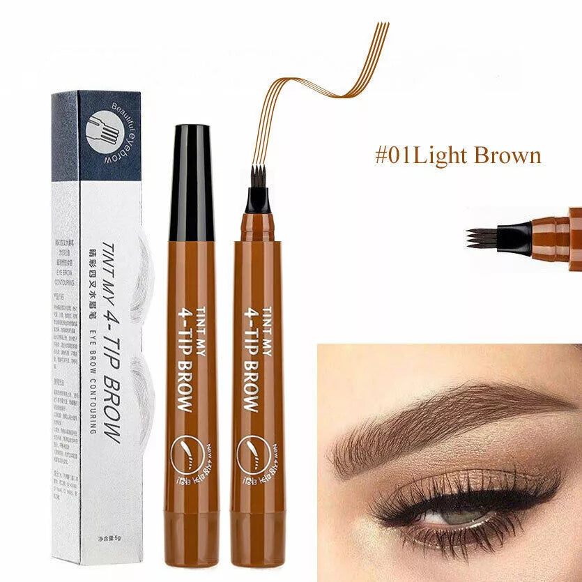 3D Fork Eye Brow Pencil Waterproof Microblading Tattoo Eyebrow Ink Pen Makeup US