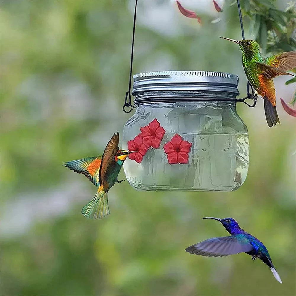 1pcs hummingbird feeder mason jar Portable For Bird Outdoor NEW