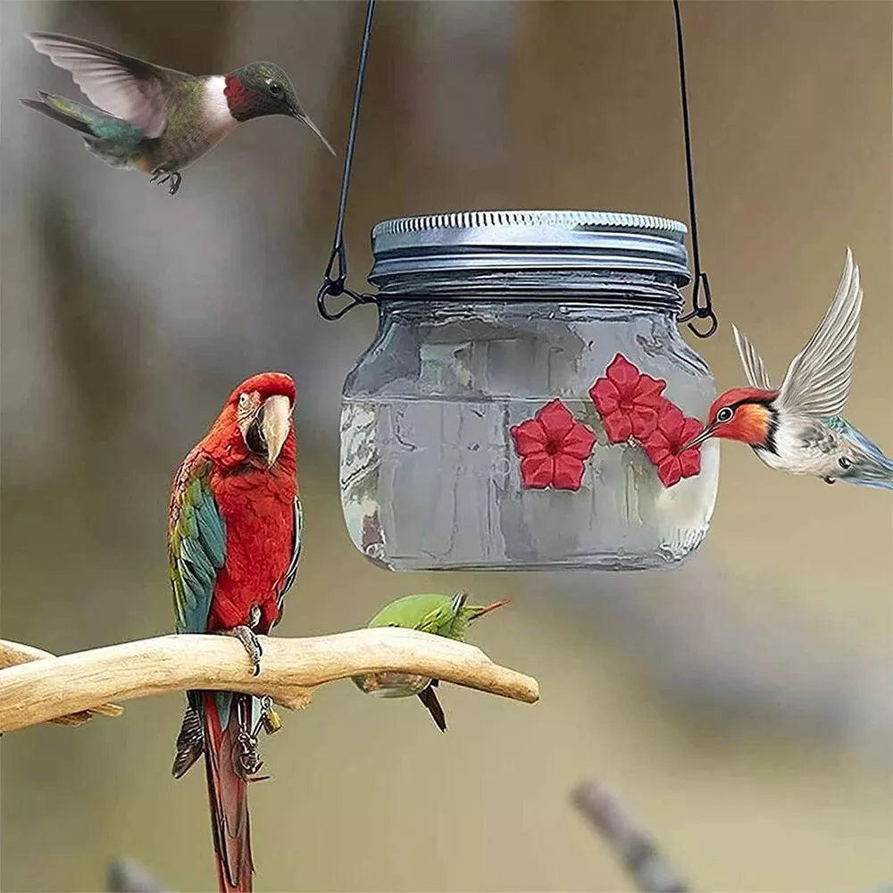 1pcs hummingbird feeder mason jar Portable For Bird Outdoor NEW