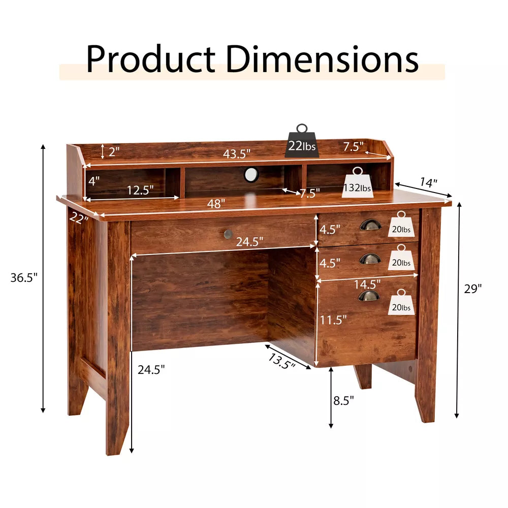 Computer Desk PC Laptop Writing Table Workstation Student Study Furniture Rustic