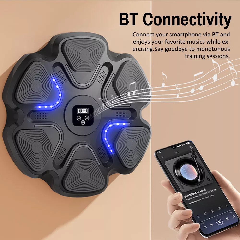 Music Boxing Machine With Gloves Bluetooth Musical Punching Target Trainer G3F0