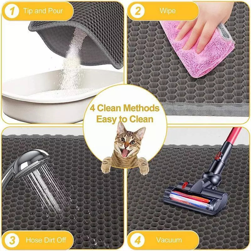 Pet Cat Litter Mat Waterproof Double Layer Litter Trapping Pet Litter Box Mat