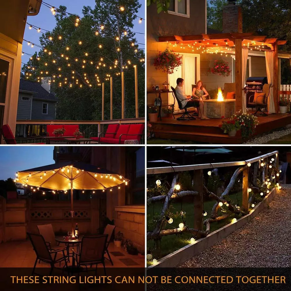 Outdoor String Lights For Patio Wedding Backyard Party Garden Porch Decoration