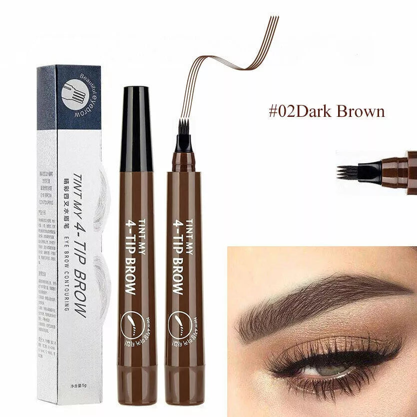 3D Fork Eye Brow Pencil Waterproof Microblading Tattoo Eyebrow Ink Pen Makeup US